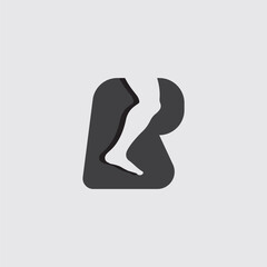 letter R run logo design sport