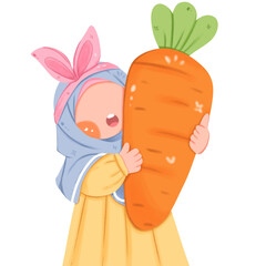 A Little Girl and Her Giant Carrot