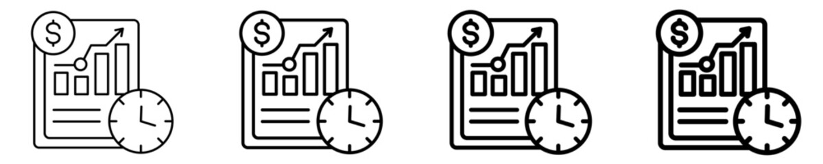 Real-Time Analytics  Icon Set Different Style Collection
