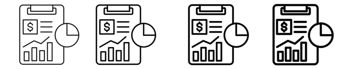 Financial Reporting  Icon Set Different Style Collection