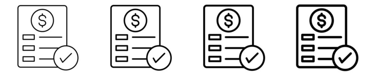 Invoice Verification  Icon Set Different Style Collection