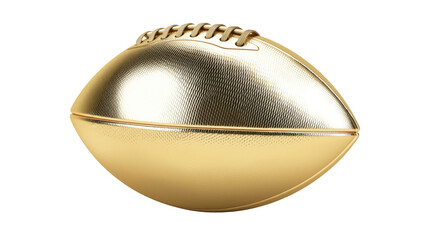 Obraz premium Shiny golden football with textured surface and laces, created AI, PNG