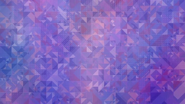 Abstract geometric triangle pattern background animation, purple and violet mosaic texture, modern digital design aesthetic
