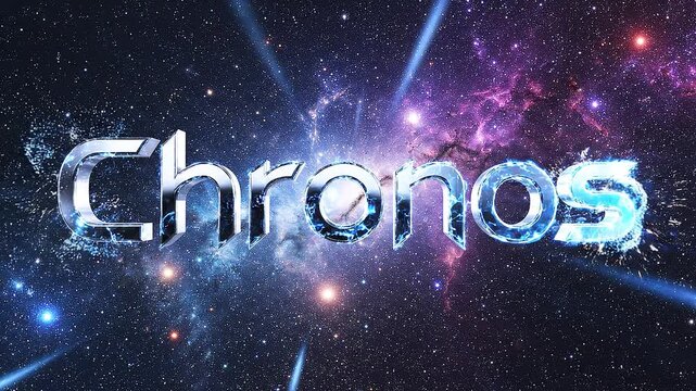 Chronos Visuals - Futuristic Space Background with Chrome Text, Space and Galaxy Visuals