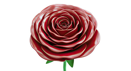 Close-up of a Lush Red Rose with Swirling Petals