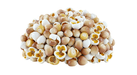 Pile of Unpopped and Popped Popcorn Kernels