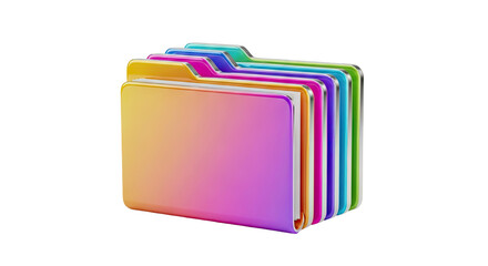 Stack of colorful gradient folders