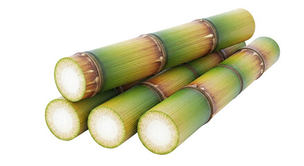 Pile of freshly cut bamboo stalks