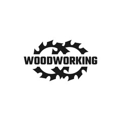 Obraz premium saw blade logo design, symbol, icon, vector, industry, vintage, wood sawing logo, carpentry 