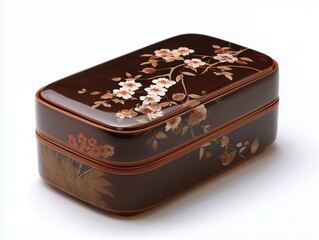 桜の蒔絵が美しく施された伝統工芸の和風お重箱を上品に捉えた一品