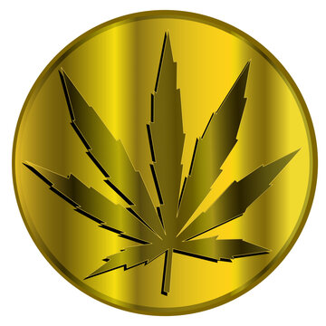 Pi&egrave;ce d'or- Feuille de chanvre