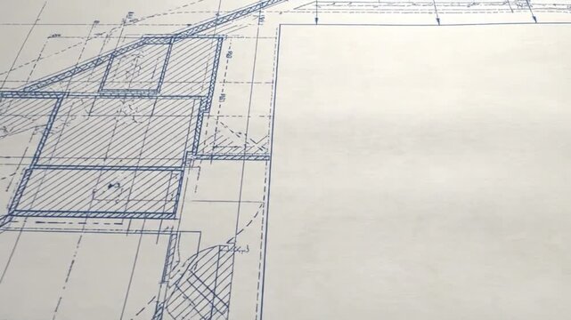 A blank blueprint layout featuring faint grid lines and architectural details in blue ink