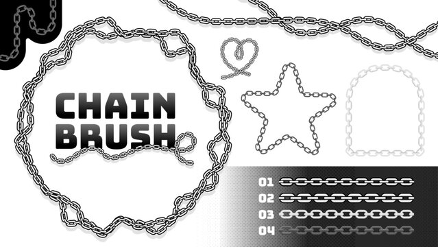 鎖モチーフのチェーンブラシ素材