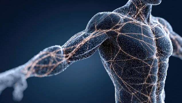 Human Body Network Visualization - Veins and Arteries.