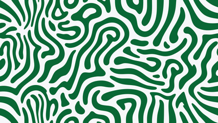 Abstract pattern of flowing green lines on a white background © Rena