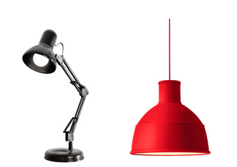 red lamp isolated on white