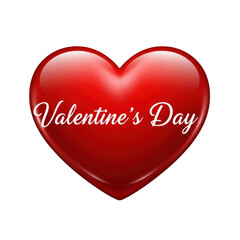 Valentine's day heart icon isolated on transparent background