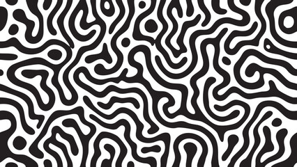 Fototapeta premium Abstract black and white organic shapes resembling flowing liquid patterns.