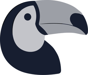 Fototapeta premium Flat Style Detailed Toucan Bird Tropical Avian Exotic Wildlife Illustration