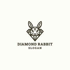 Obraz premium Diamond rabbit logo template vector illustration design