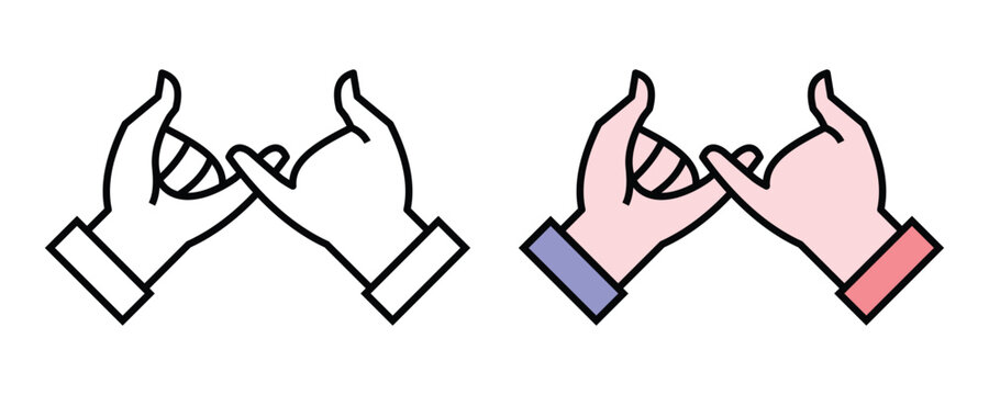 Pinky Promise Hand Gesture Icon Set Illustrating Trust and Agreement