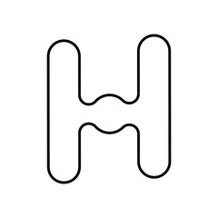 Obraz premium Molecule Alphabet H Letter Outline Line Vector Logo Identity EPS