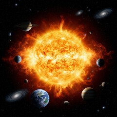 Sun and Visible Planets in Space