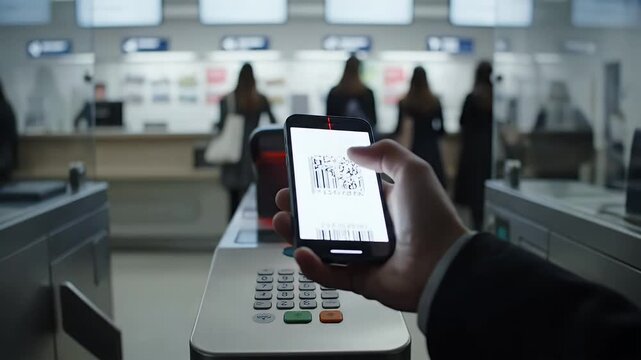 Using a Mobile Payment at a Modern Checkout Transacting Safely in Public Space