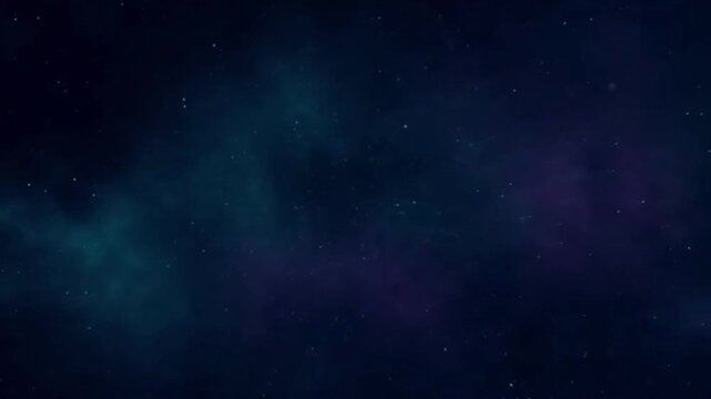 A dark, starry night sky with a swirling purple and blue nebula in the background, perfect for a space-themed presentation or website header