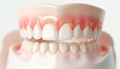 Fototapeta premium Dental model displaying healthy white teeth and pink gums