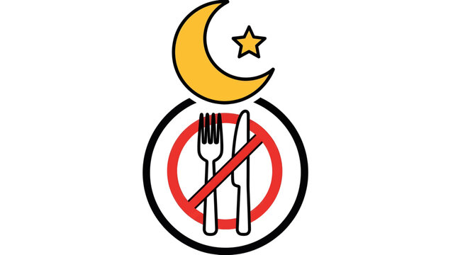 Fasting Symbol with Fork and Knife.