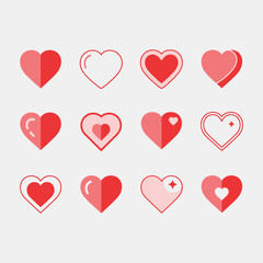 Collection of Red Heart Icons and Symbols 6.