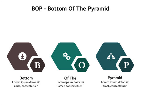 BOP - Bottom of the Pyramid. Infographic template with icons and description placeholder
