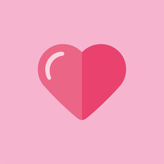 Pink Heart Icon Symbol Illustration.