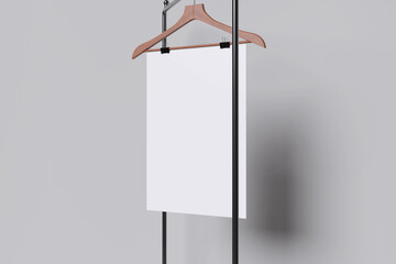Realistic Hanging Poster Blank