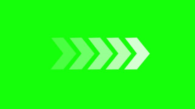 Animated Direction Arrows Loop On Green Screen