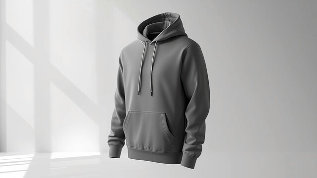 Realistic Hoodie Mockup in Minimal Urban Studio with Side Lighting