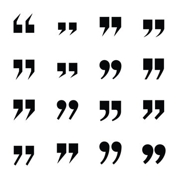 Collection of black quotation mark icons in various sizes and styles quotation mark quote symbol typography punctuation text speech dialogue citation reference literary writing