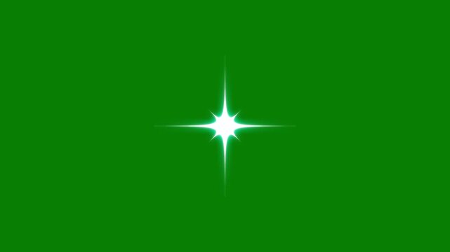 Twinkling star glitter animation with soft shimmer sparkles, flat vector doodle star motion, glowing trails on green screen background for festive visuals and professional motion graphics
