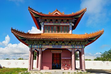 Obraz premium Guanghui Temple, a Tibetan Buddhist monastery in Ewenki Autonomous Banner, Hulunbuir City, Inner Mongolia Autonomous Region, China
