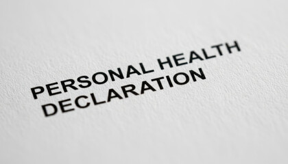 Obraz premium Personal Health Declaration