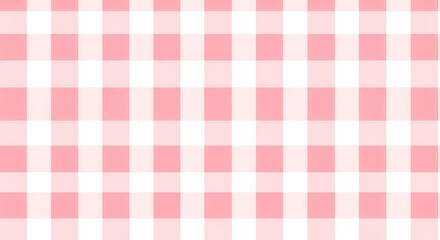 Seamless pink vichy check fabric pattern with visible texture, suitable for textile background or fashion surface
