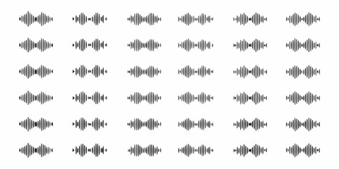 Repeating pattern of black jagged shapes resembling sound waves
