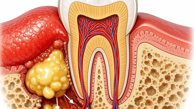 Cross section tooth anatomy dental care oral hygiene medical illustration showing pulp nerve root gum bone structure for education prevention concept oral hygiene dental care tooth anatomy medical
