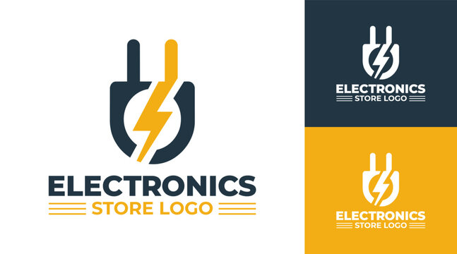 Electronics Store Logo Modern Minimalist Tech Shop Identity.