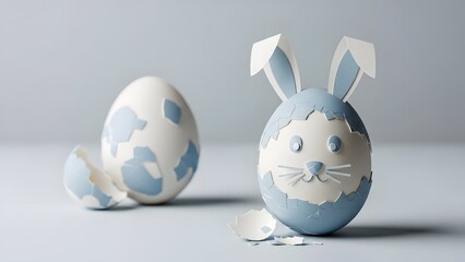 Easter eggs and bunny decoration for spring holiday