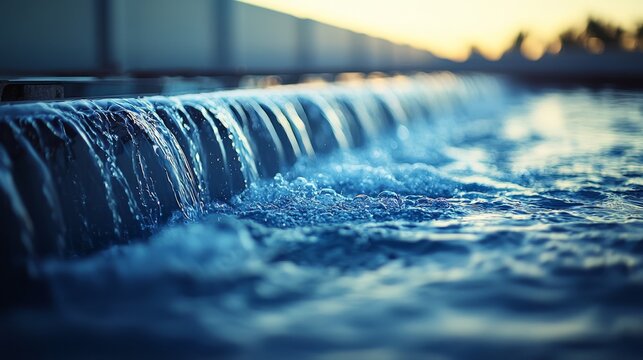 The morning flow of clean water from the dam.