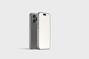 Side view angle two mobile realistic mockup blank	