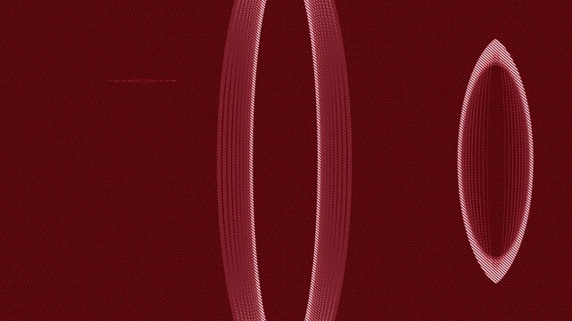 Abstract red and white glowing circular moire pattern lines on black background motion loop