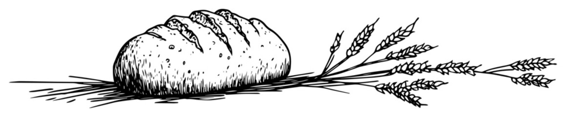 bread with wheat ears vintage style